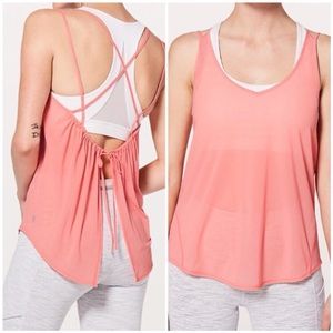 🍋Lululemon '"Such a Cinch" open back mesh coral sz2